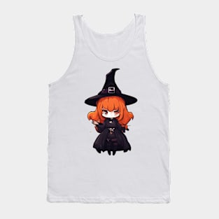 Witchcraft horror anime characters Chibi style +Halloween horror Tank Top